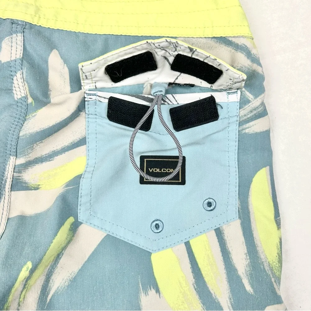 Volcom Boys Blue and Yellow Swim Shorts/Trunks